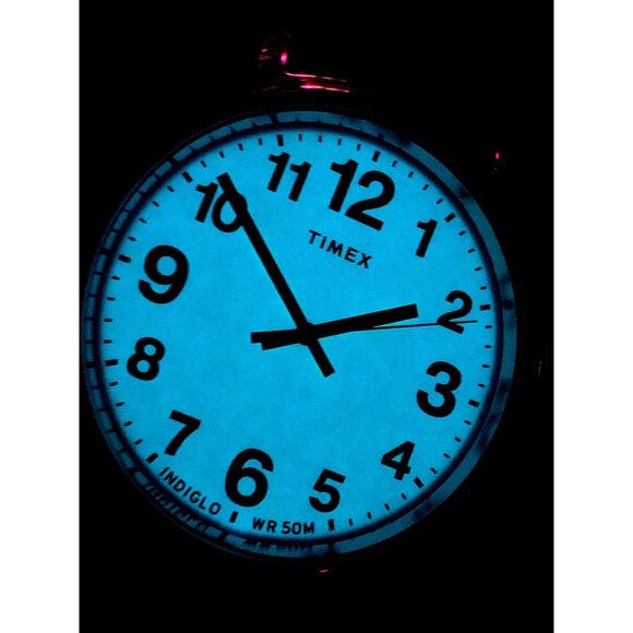 Timex Men's Watch TW2V21200 Quartz Indiglo White Dial Black Leather Band 43mm - Picture 8 of 15